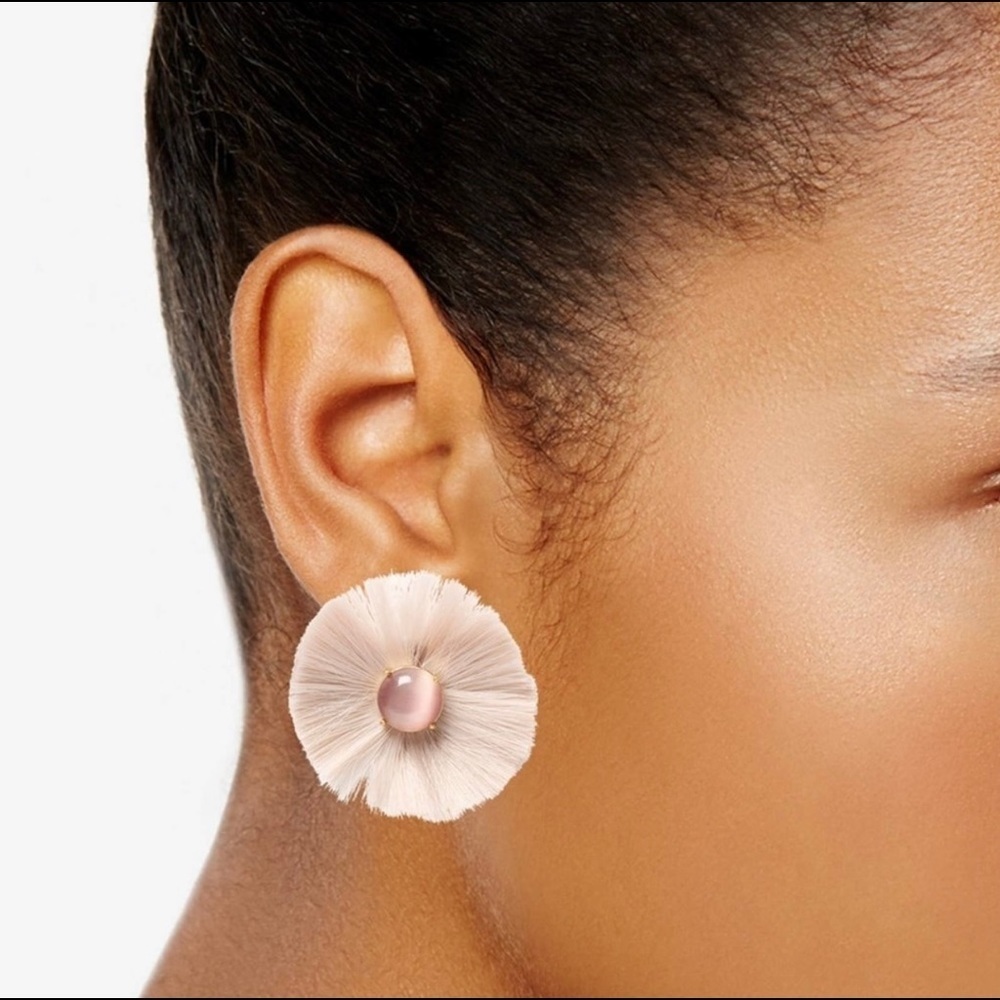 NWT KATE SPADE ♠️ POSH POPPY STATEMENT EARRINGS IN BLUSH - Picture 1 of 11